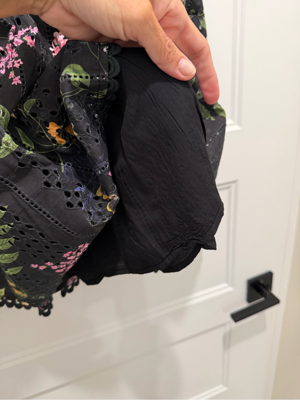 Floral Lace Midi Skirt in Black - Picture 7 of 10